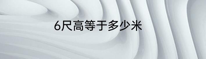 6尺高等于多少米