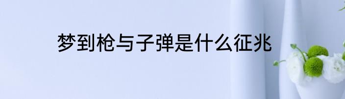 梦到枪与子弹是什么征兆