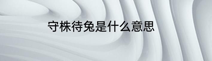 守株待兔是什么意思