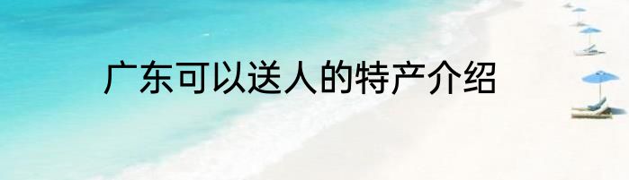 广东可以送人的特产介绍