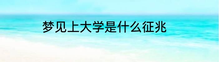 梦见上大学是什么征兆