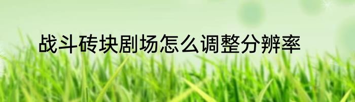 战斗砖块剧场怎么调整分辨率
