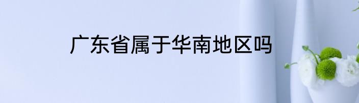 广东省属于华南地区吗