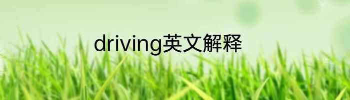 driving英文解释