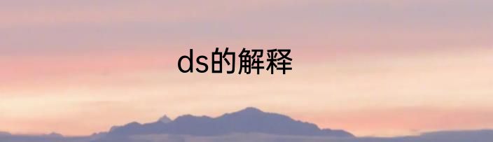 ds的解释