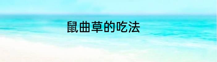 鼠曲草的吃法