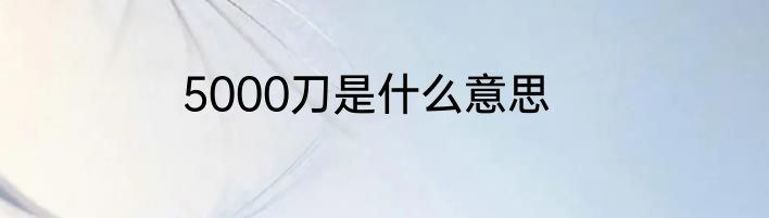 5000刀是什么意思