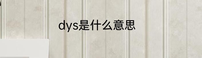 dys是什么意思