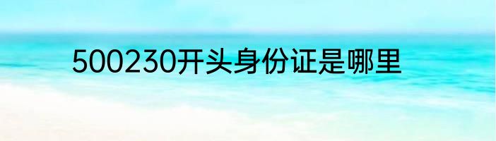 500230开头身份证是哪里