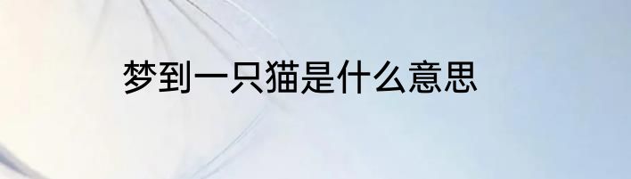 梦到一只猫是什么意思