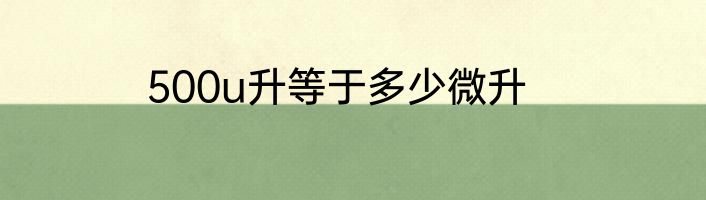 500u升等于多少微升