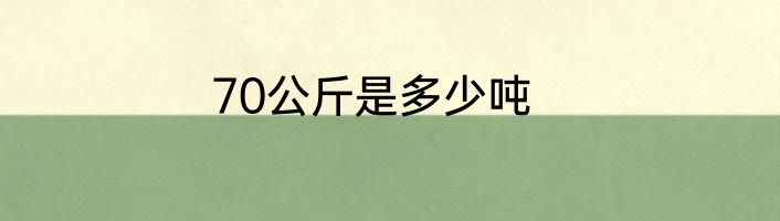 70公斤是多少吨