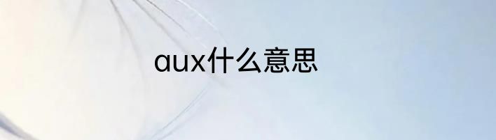 aux什么意思