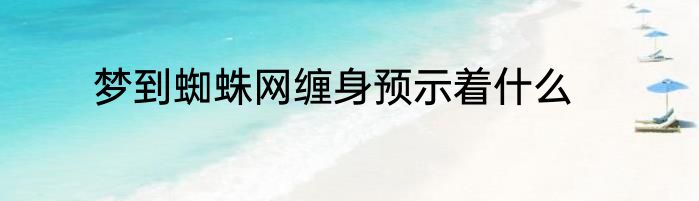 梦到蜘蛛网缠身预示着什么