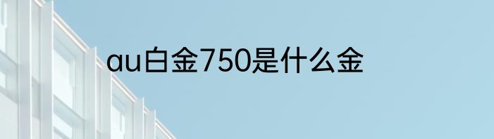 au白金750是什么金