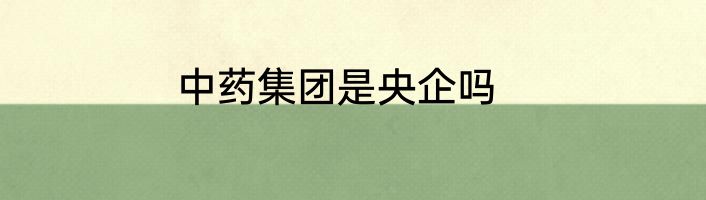 中药集团是央企吗