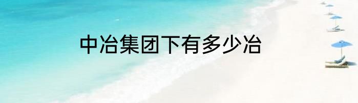 中冶集团下有多少冶