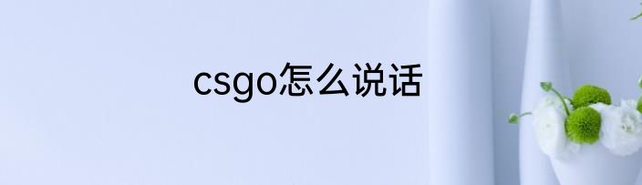 csgo怎么说话