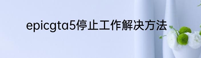 epicgta5停止工作解决方法