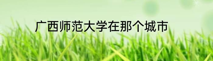 广西师范大学在那个城市