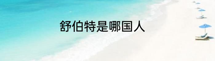 舒伯特是哪国人