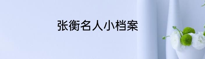 张衡名人小档案