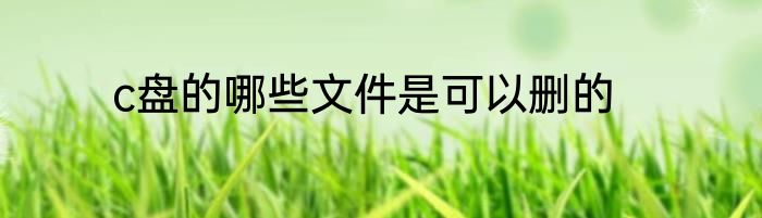 c盘的哪些文件是可以删的