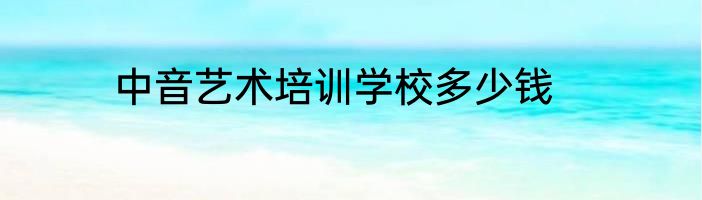 中音艺术培训学校多少钱