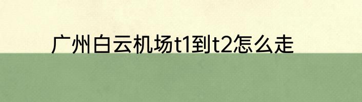 广州白云机场t1到t2怎么走