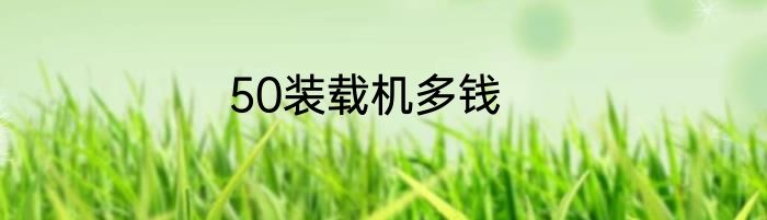 50装载机多钱