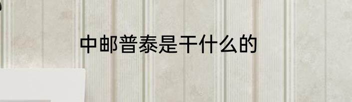中邮普泰是干什么的