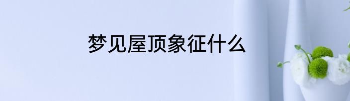 梦见屋顶象征什么