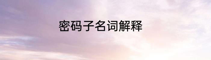 密码子名词解释