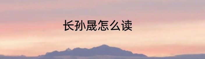 长孙晟怎么读