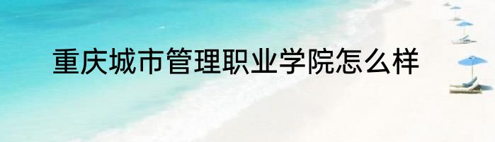 重庆城市管理职业学院怎么样