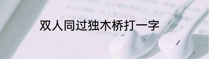 双人同过独木桥打一字