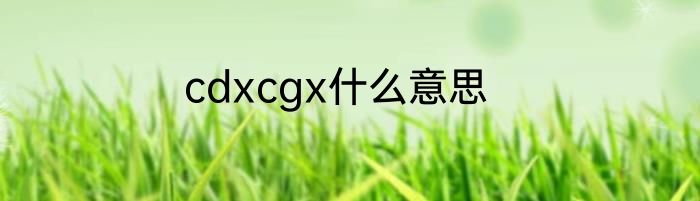 cdxcgx什么意思