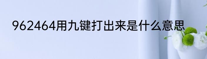 962464用九键打出来是什么意思