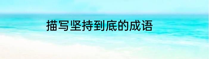 描写坚持到底的成语