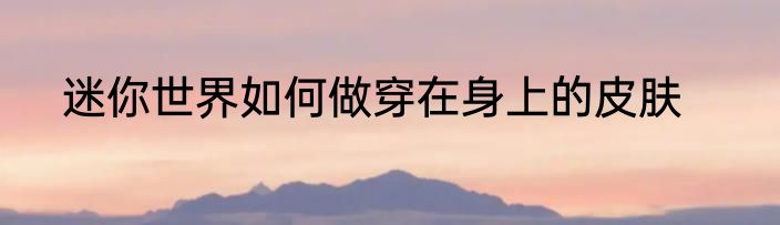 迷你世界如何做穿在身上的皮肤