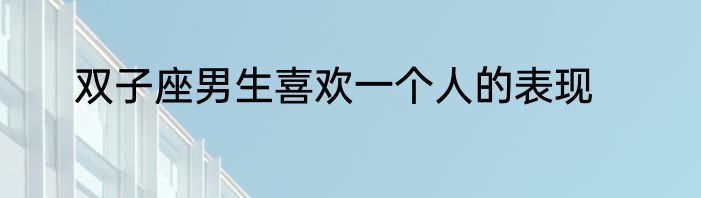 双子座男生喜欢一个人的表现
