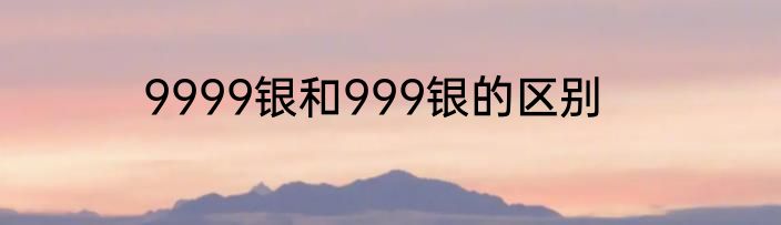 9999银和999银的区别