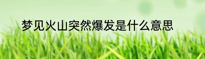 梦见火山突然爆发是什么意思