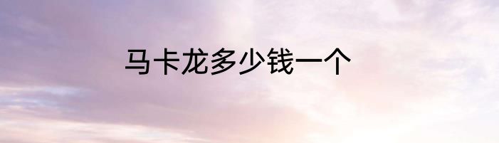 马卡龙多少钱一个