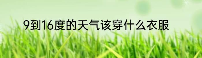 9到16度的天气该穿什么衣服