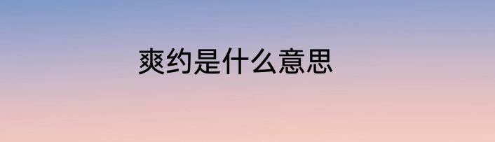 爽约是什么意思