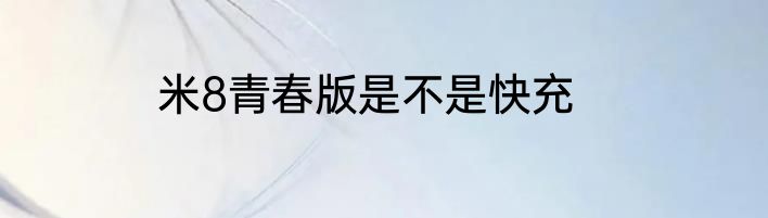 米8青春版是不是快充