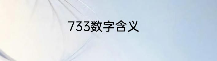 733数字含义