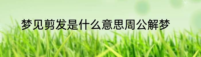 梦见剪发是什么意思周公解梦