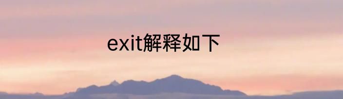 exit解释如下
